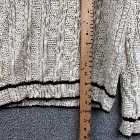 Vintage 50s 60s Cable Knit Stitch Sweater by Damon size L - Picture 4 of 9